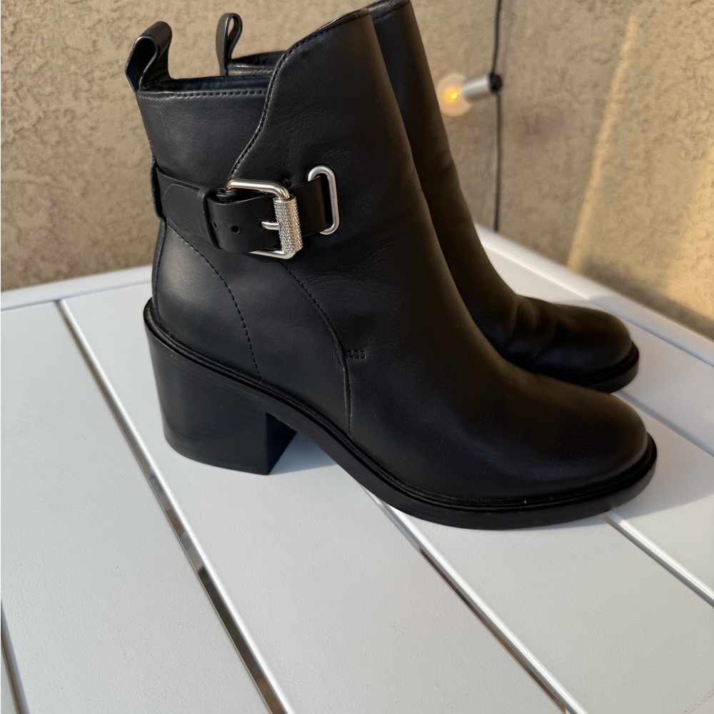 All Saints Black Leather Ankle Booties size 36.5